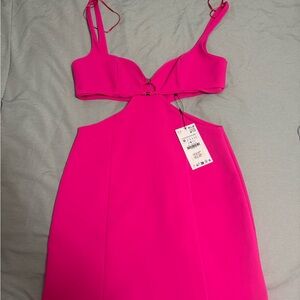 Vibrant Pink Cutout Dress